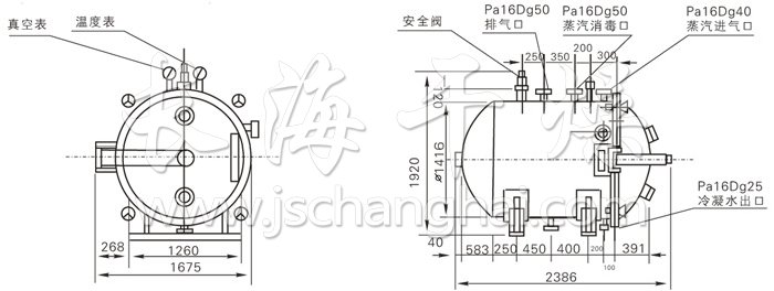 圓形靜態真空干燥機結構示意圖